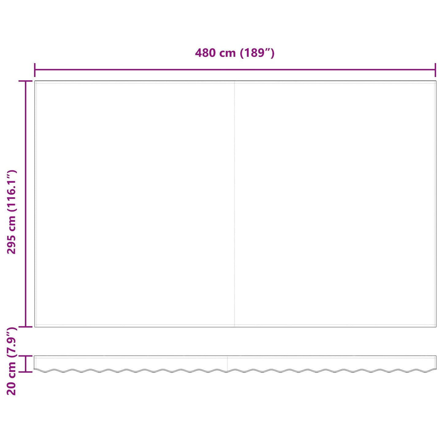 Behúzható napellenző Zöld és Fehér 500 × 300 cm