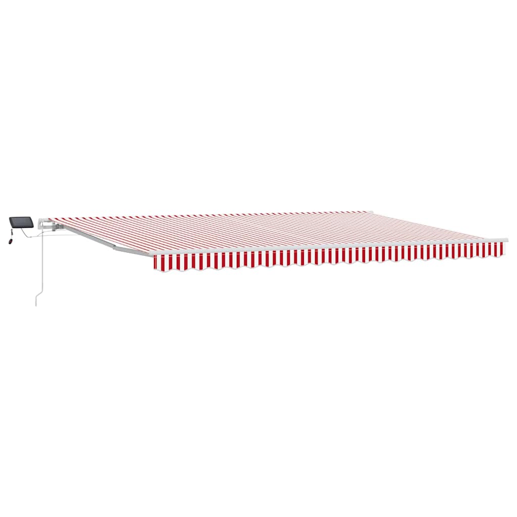 Behúzható napellenző Piros és Fehér 500 × 350 cm
