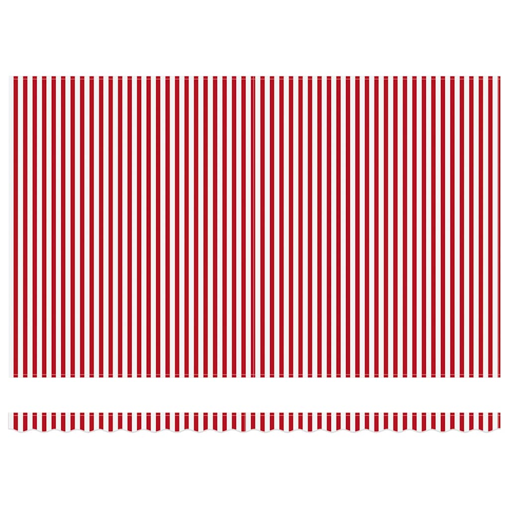 Behúzható napellenző Piros és Fehér 500 × 350 cm