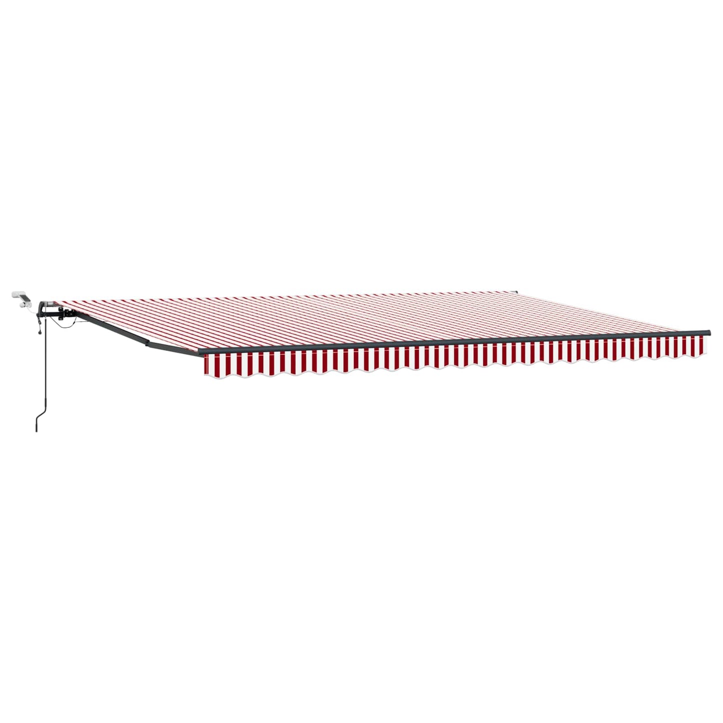 Behúzható napellenző Piros és Fehér 500 × 350 cm Poliészter