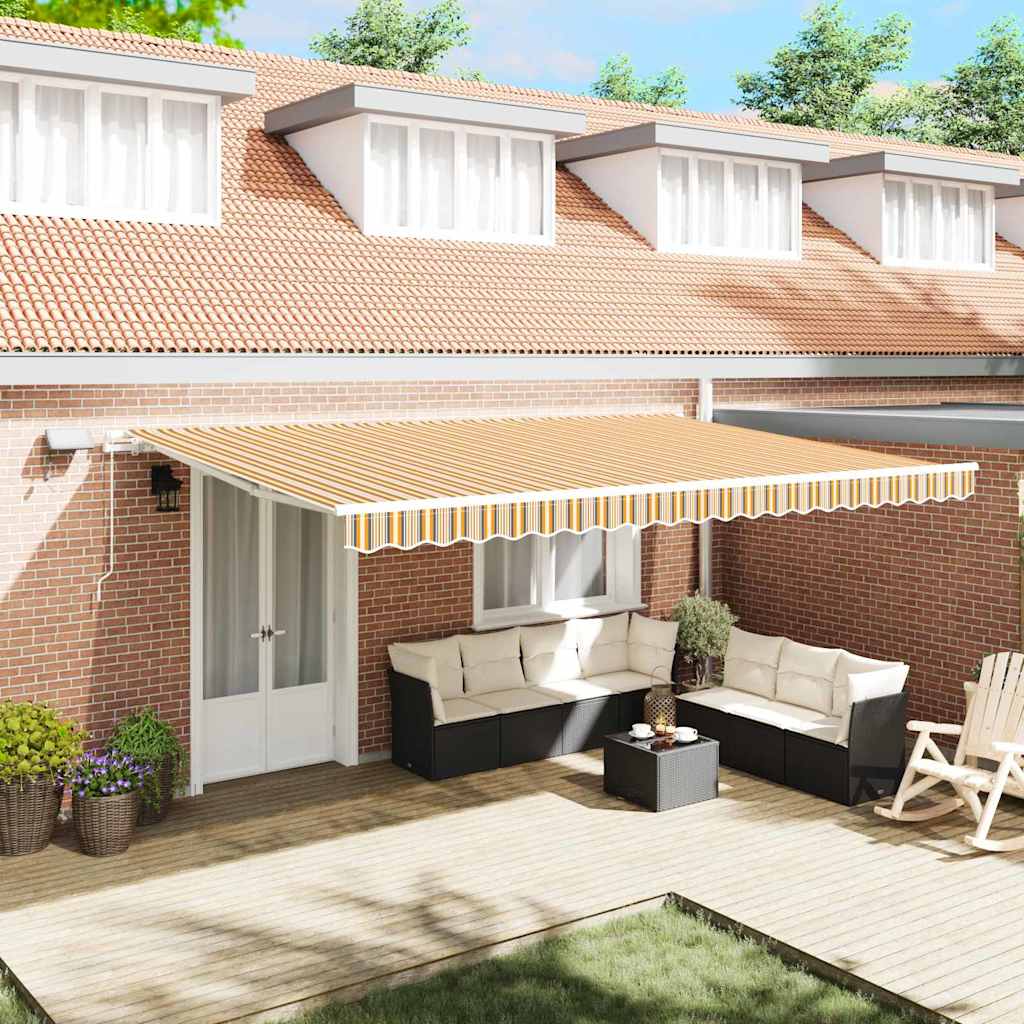 Behúzható napellenző Sokszínű 500 × 350 cm Szövet és Alumínium