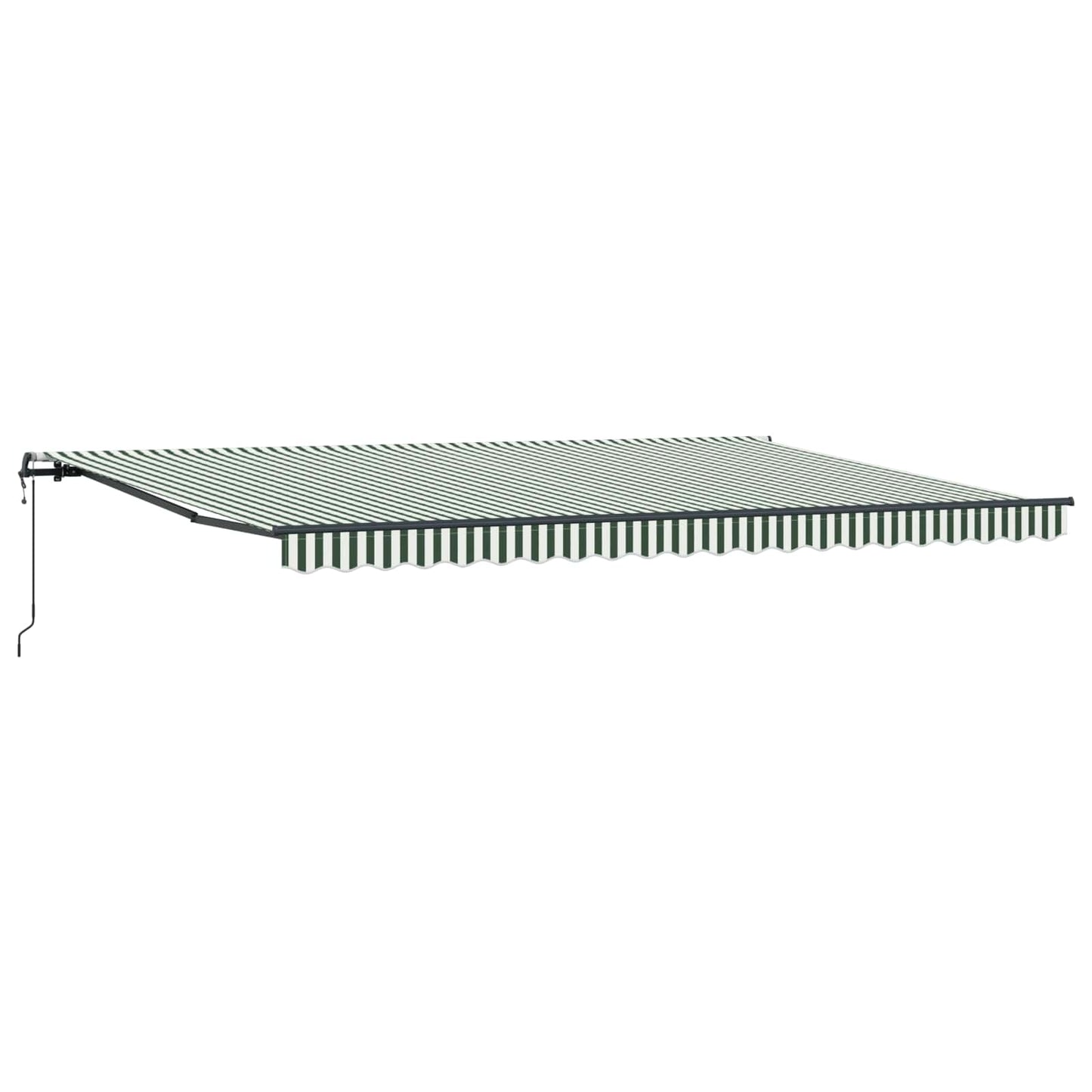 Behúzható napellenző Zöld és Fehér 500 × 350 cm