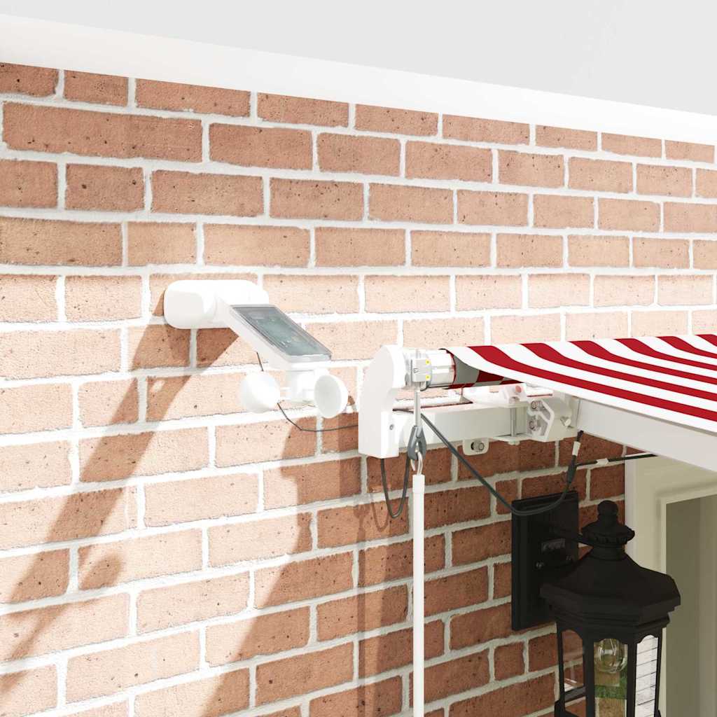 Behúzható napellenző Piros és Fehér 600 × 300 cm Poliészter