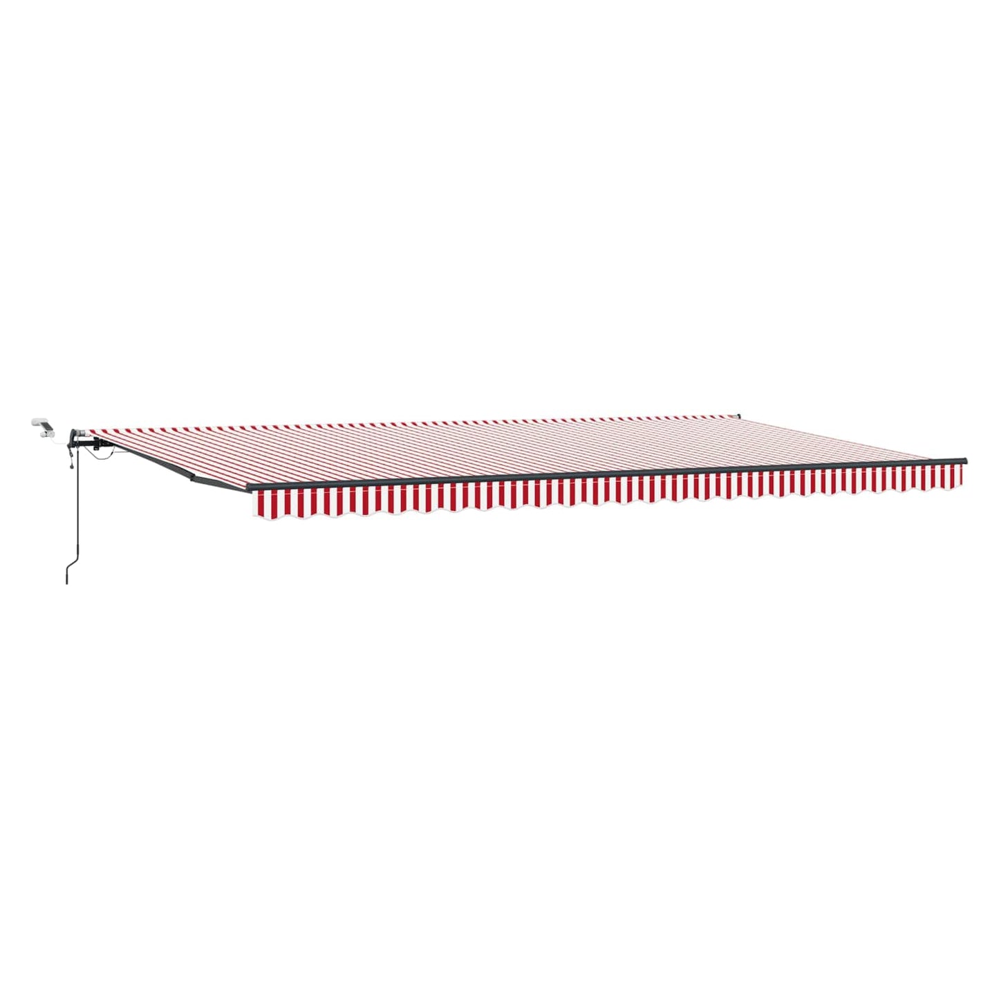 Behúzható napellenző Piros és Fehér 600 × 300 cm Poliészter