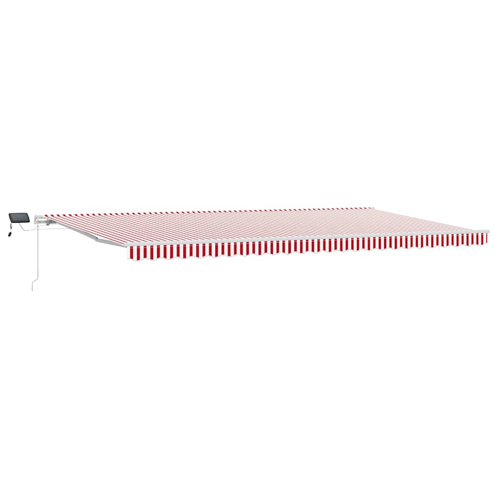 Behúzható napellenző Piros és Fehér 600 × 350 cm