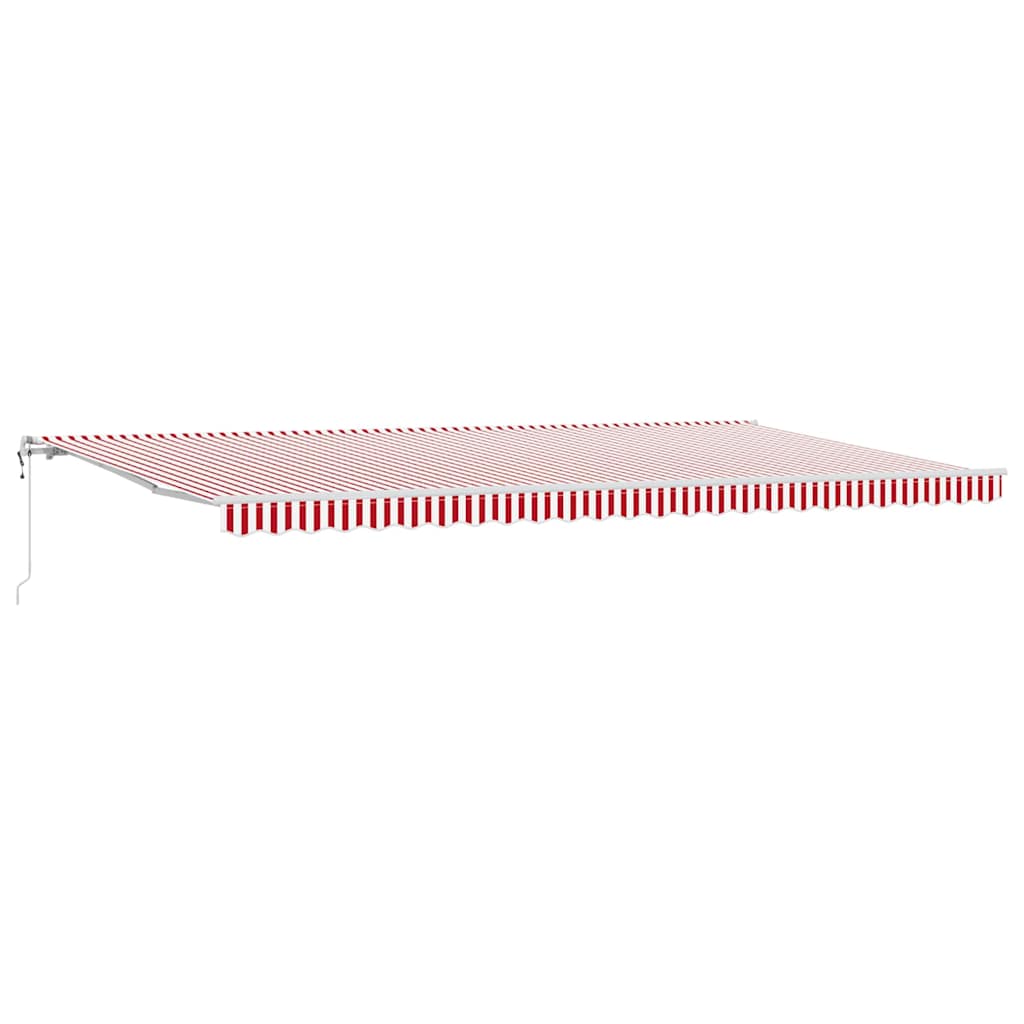 Behúzható napellenző Piros és Fehér 600 × 350 cm