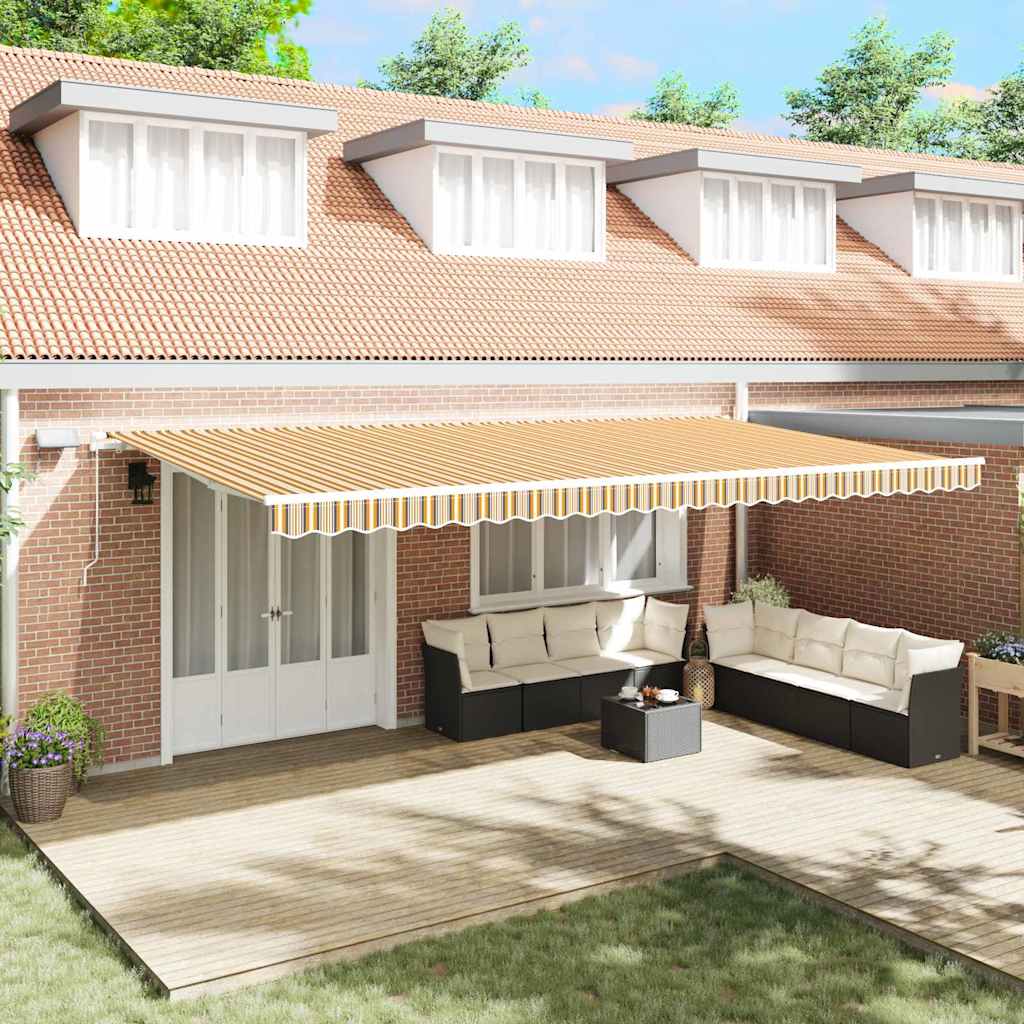 Behúzható napellenző Sokszínű 600 × 350 cm Szövet és Acél