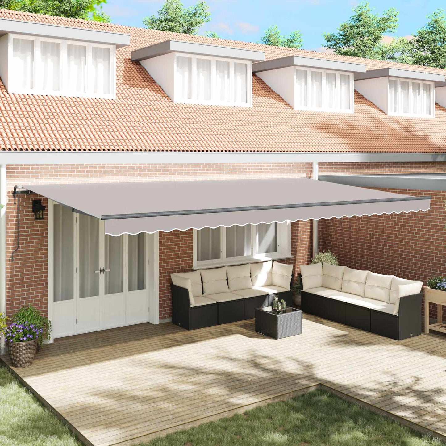 Behúzható napellenző Világosszürke 600 × 350 cm