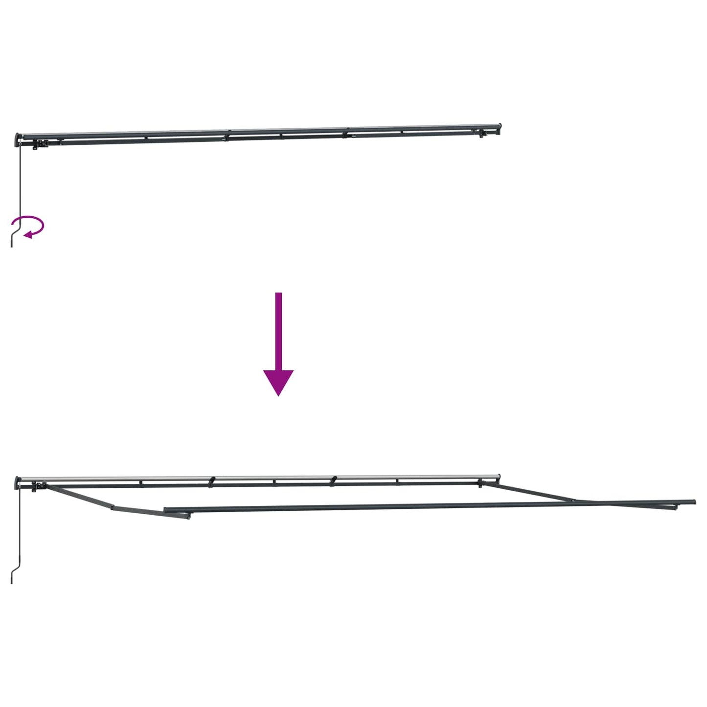 Behúzható napellenző Zöld és Fehér 600 × 350 cm
