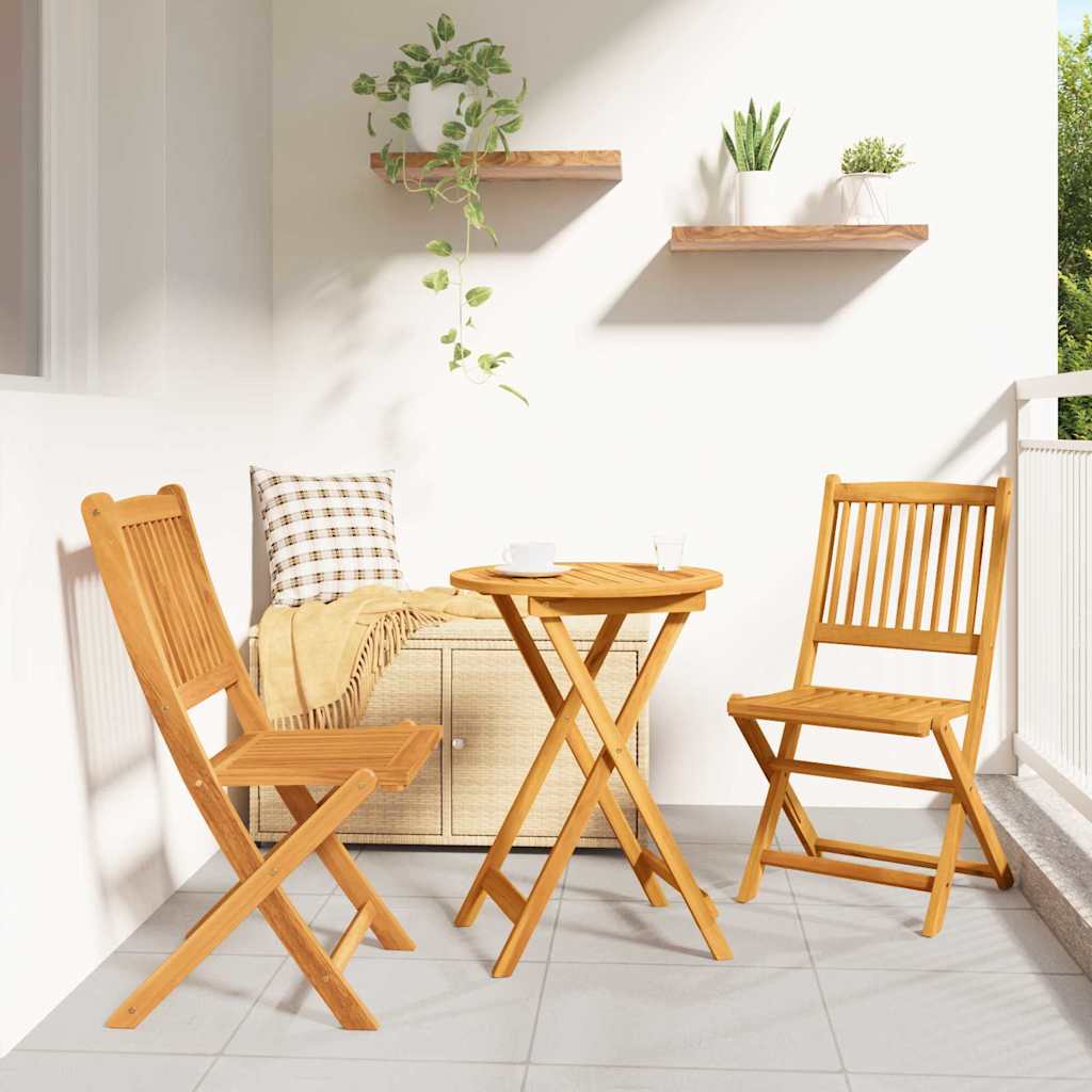 Kert Bistro Készlet 3 pcs Barna Tömör Akácfa