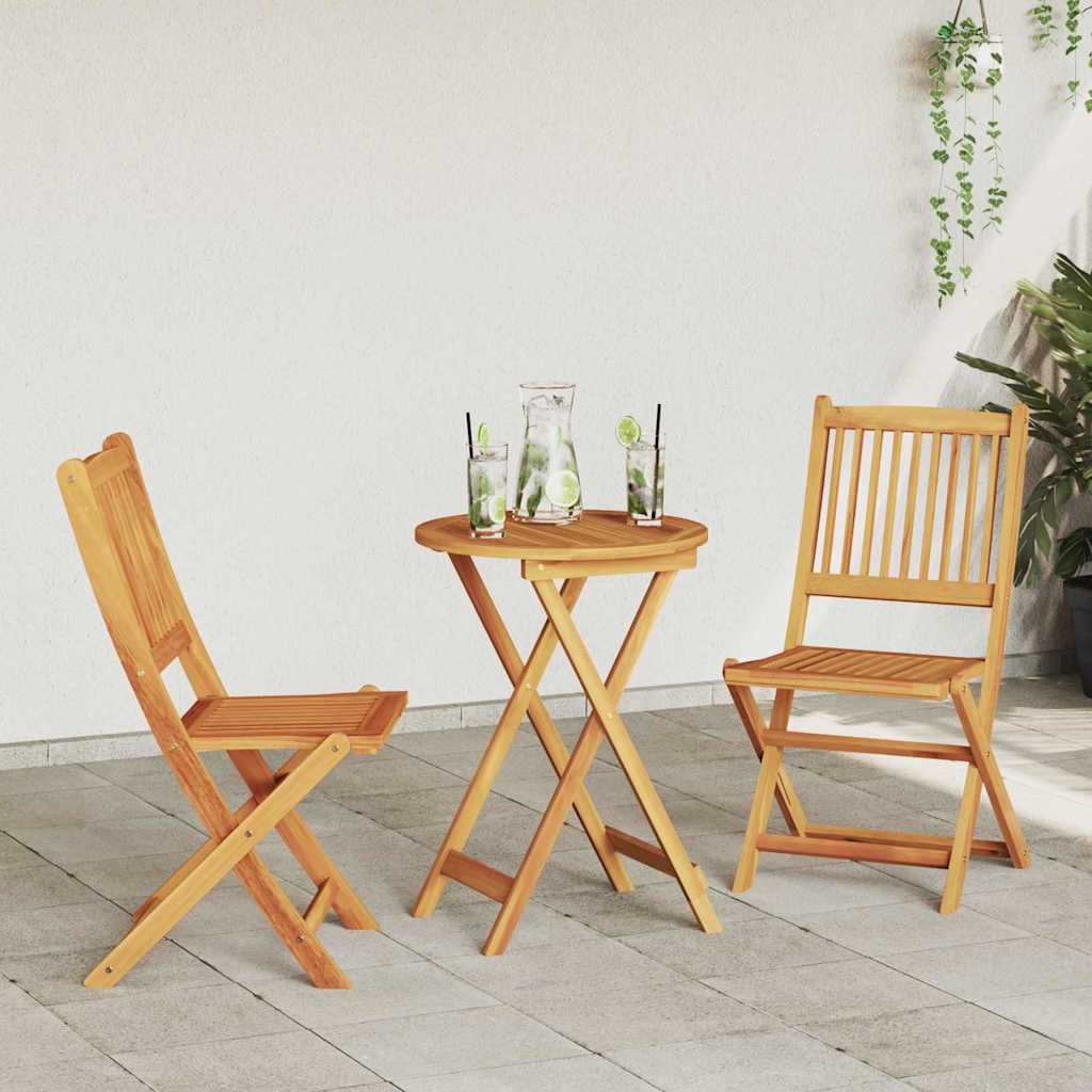 Kert Bistro Készlet 3 pcs Barna Tömör Akácfa