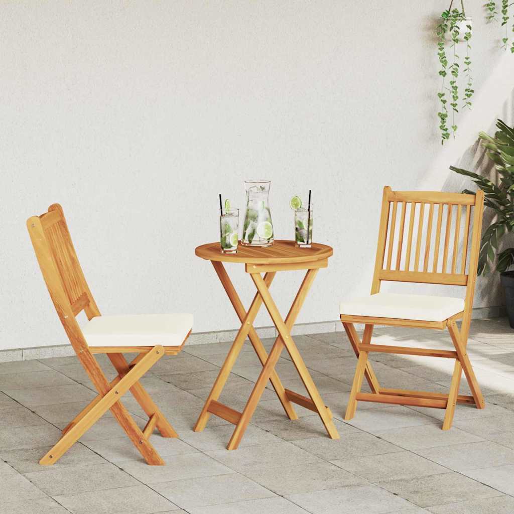 Kert Bistro Készlet 3 pcs Barna Tömör Akácfa