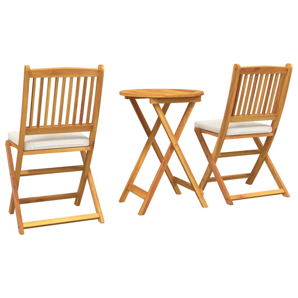 Kert Bistro Készlet 3 pcs Barna Tömör Akácfa