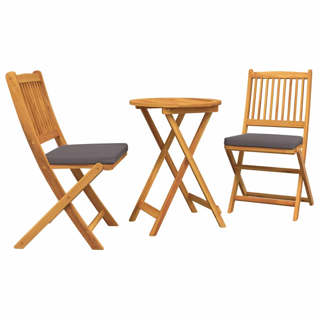 Kert Bistro Készlet 3 pcs Barna Tömör Akácfa