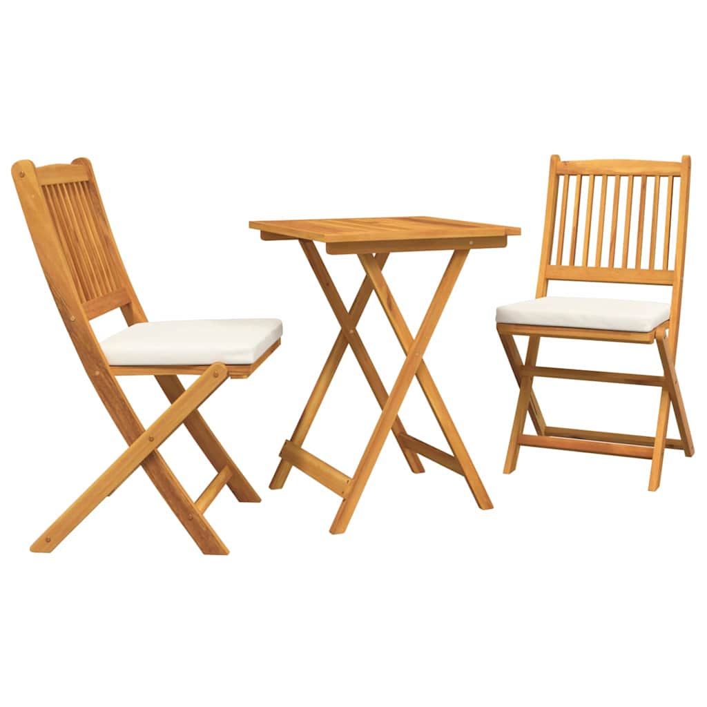 Kert Bistro Készlet 3 pcs Barna Tömör Akácfa