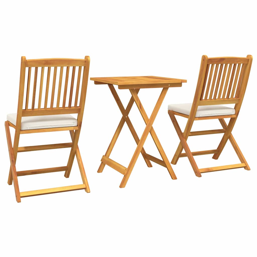 Kert Bistro Készlet 3 pcs Barna Tömör Akácfa