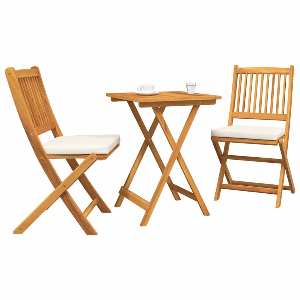Kert Bistro Készlet 3 pcs Barna Tömör Akácfa