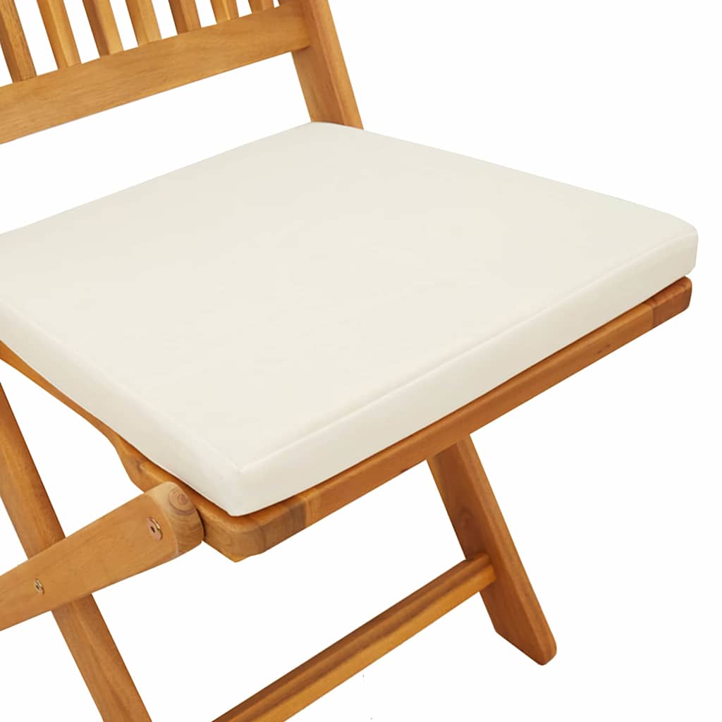 Összecsukható szék 2 pcs Fehér 49 x 57.5 x 92cm Tömör akácfa