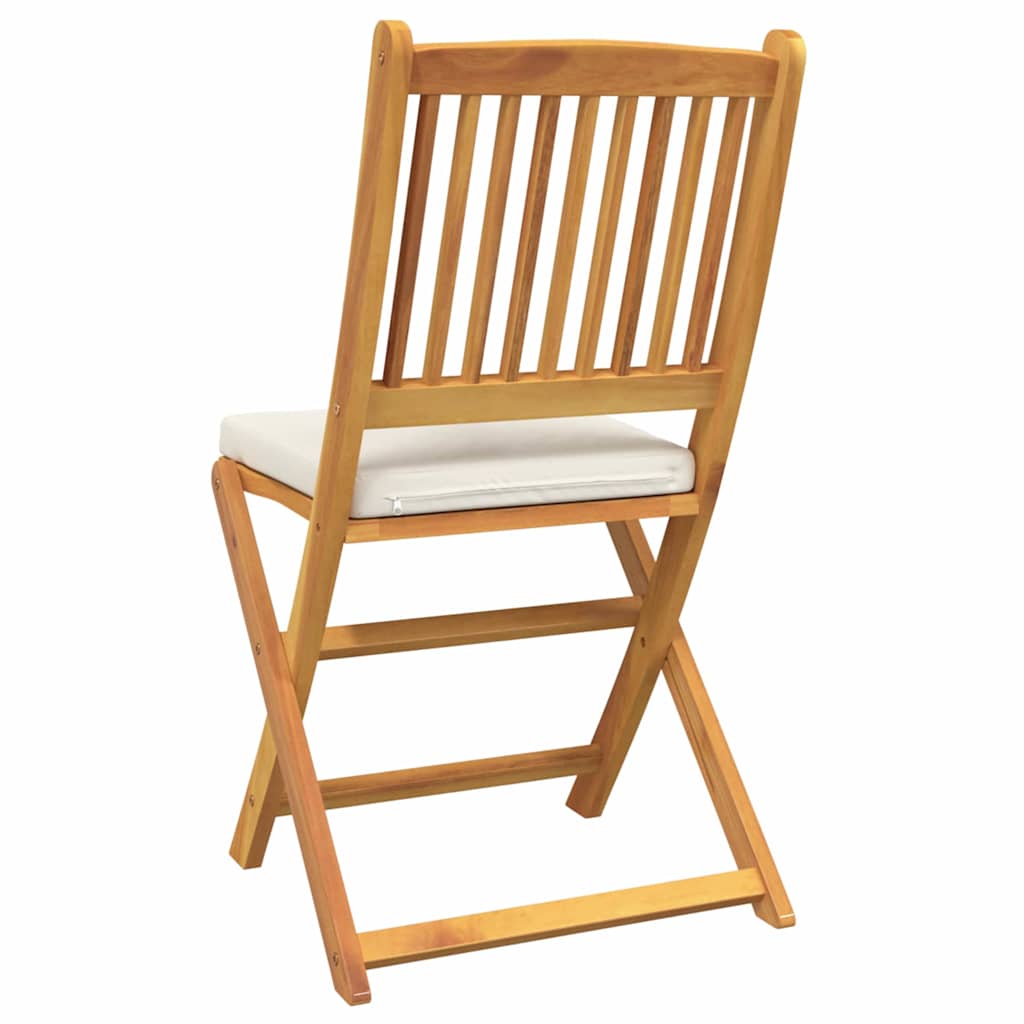 Összecsukható szék 2 pcs Fehér 49 x 57.5 x 92cm Tömör akácfa