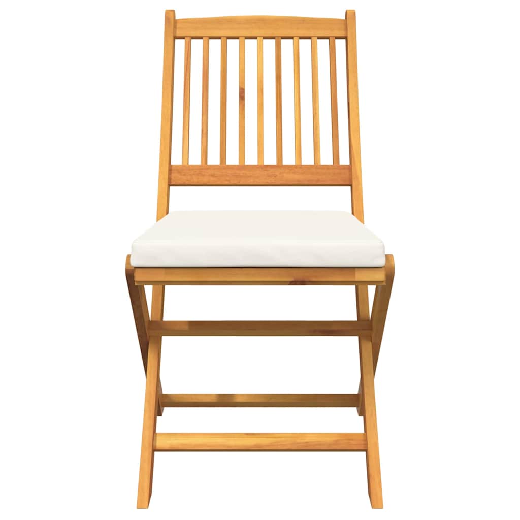 Összecsukható szék 2 pcs Fehér 49 x 57.5 x 92cm Tömör akácfa