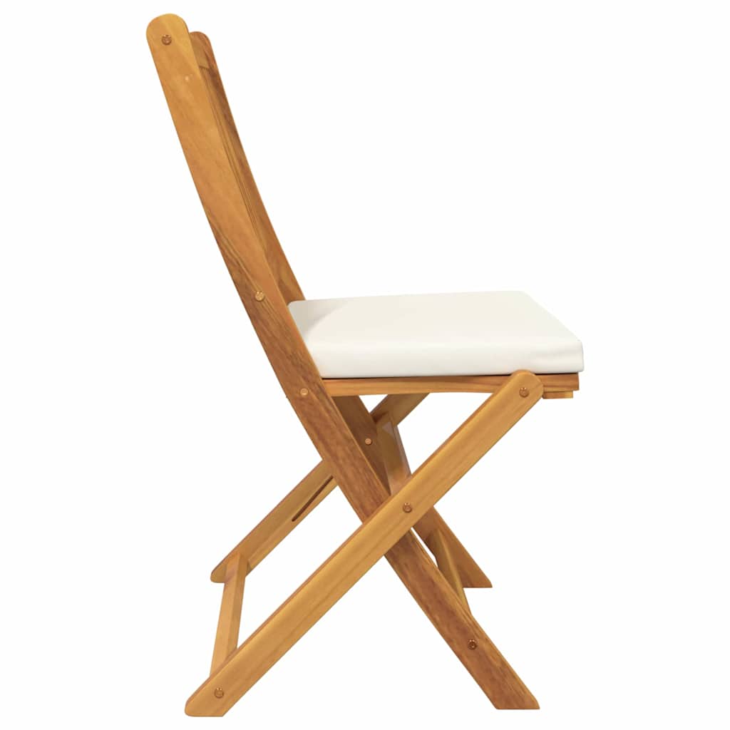 Összecsukható szék 2 pcs Fehér 49 x 57.5 x 92cm Tömör akácfa