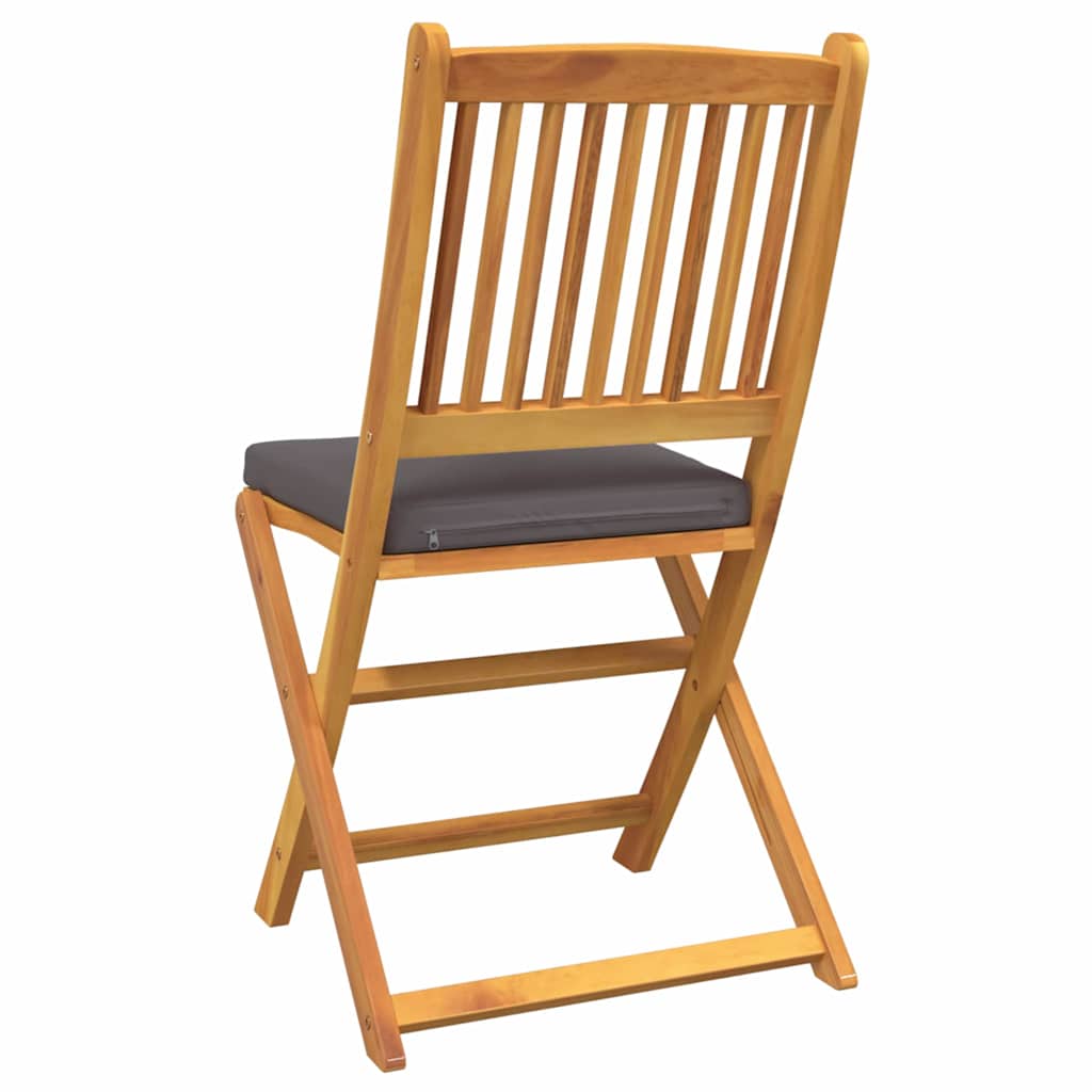 Összecsukható szék 2 pcs Szürke 49 x 57.5 x 92cm Tömör akácfa
