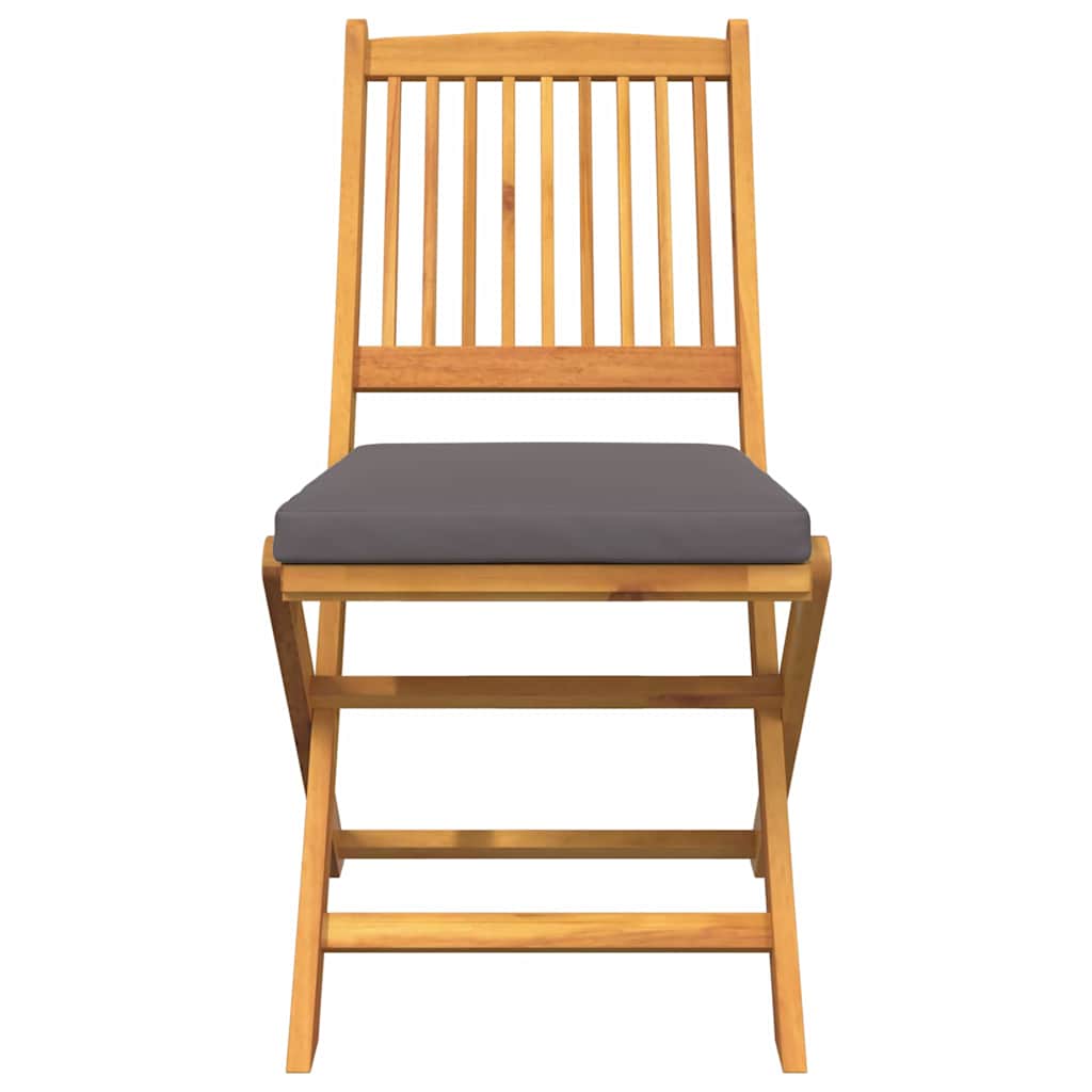 Összecsukható szék 2 pcs Szürke 49 x 57.5 x 92cm Tömör akácfa