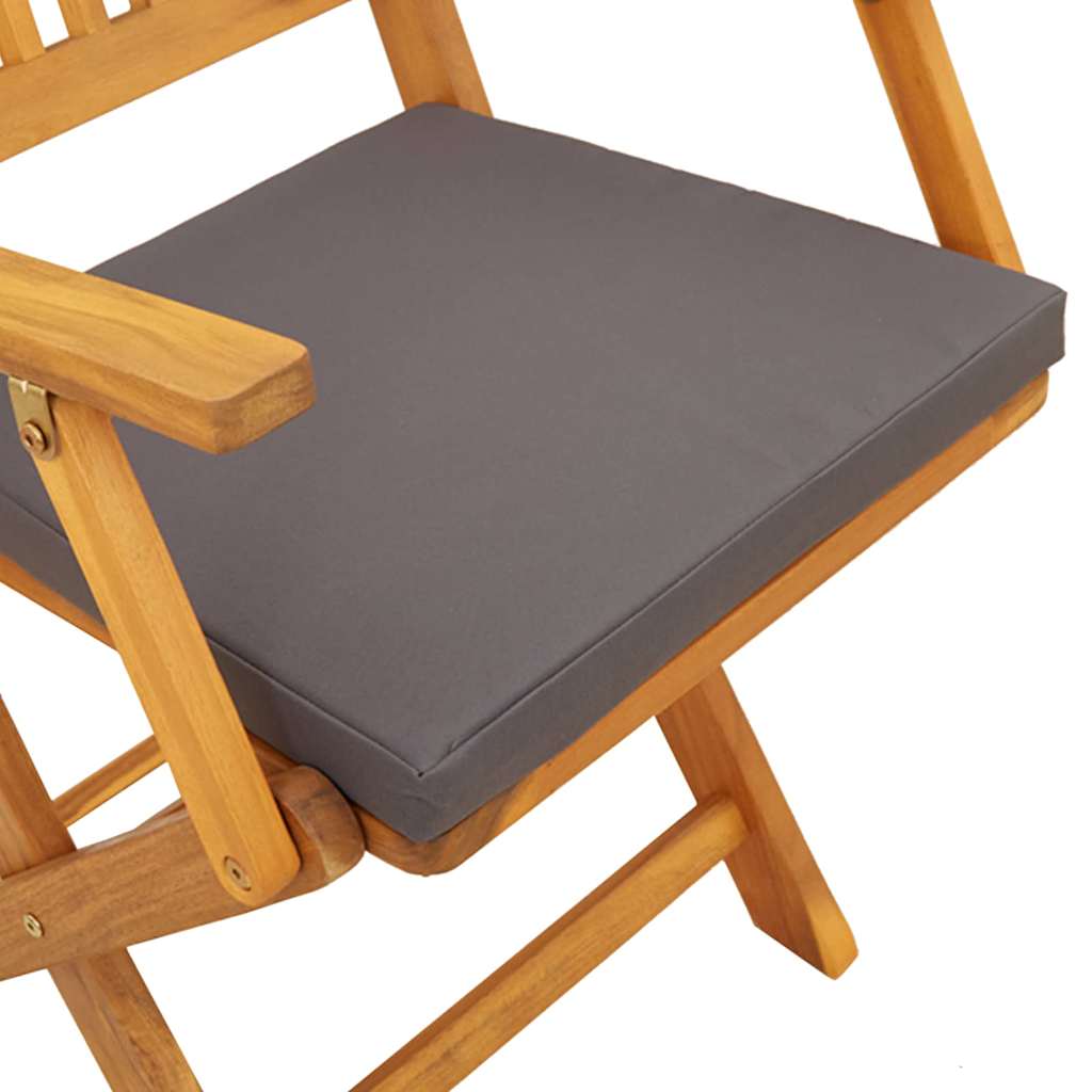 Összecsukható szék 2 pcs Szürke 49 x 57.5 x 92cm Tömör akácfa
