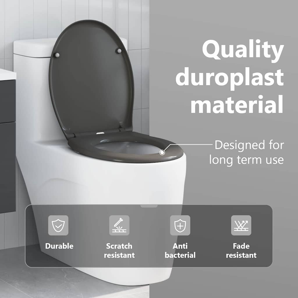 WC ülőke Antracit 47 x 37 x 4 cm Duroplast