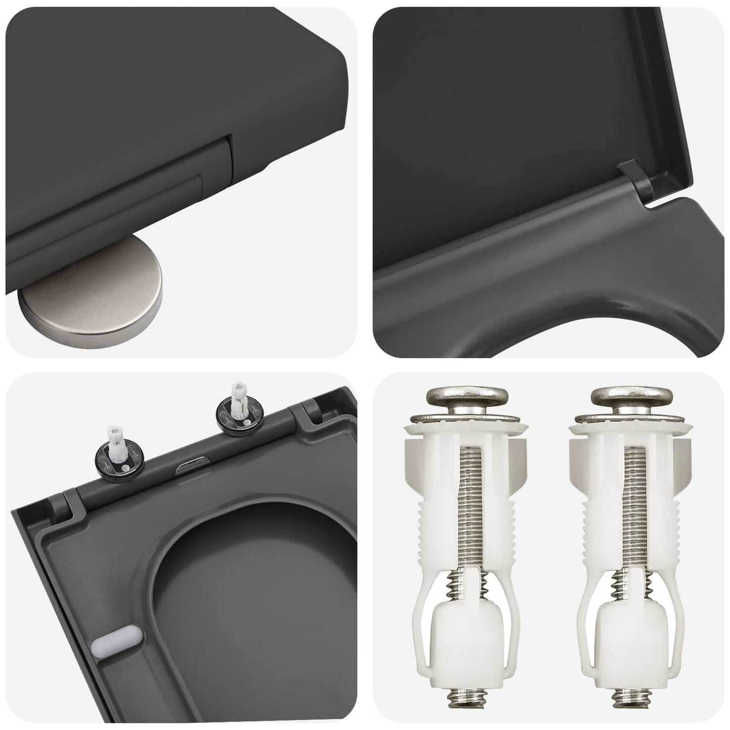 WC ülőke Antracit 47,5 x 35 x 3,6 cm Duroplast