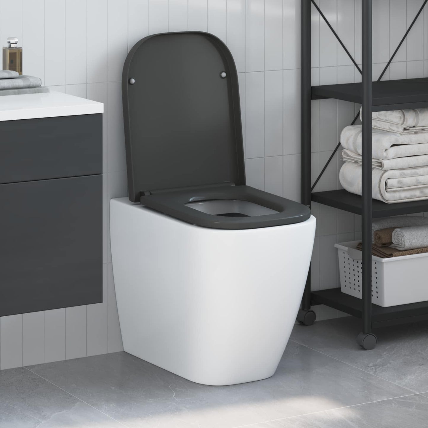 WC ülőke Antracit 47,5 x 35 x 3,6 cm Duroplast