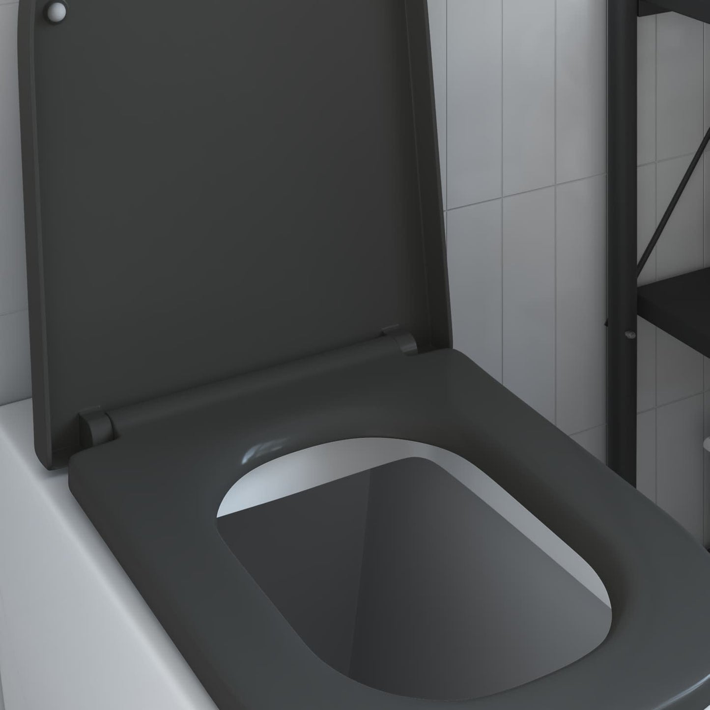 WC ülőke Antracit 47,5 x 35 x 3,6 cm Duroplast