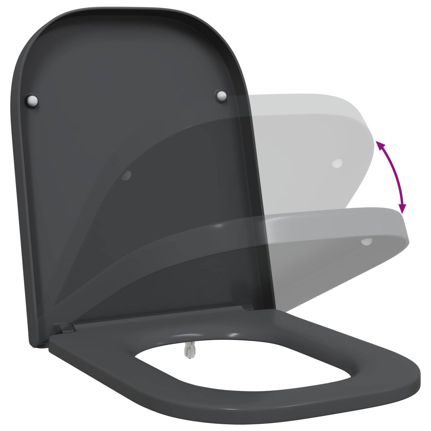 WC ülőke Antracit 47,5 x 35 x 3,6 cm Duroplast