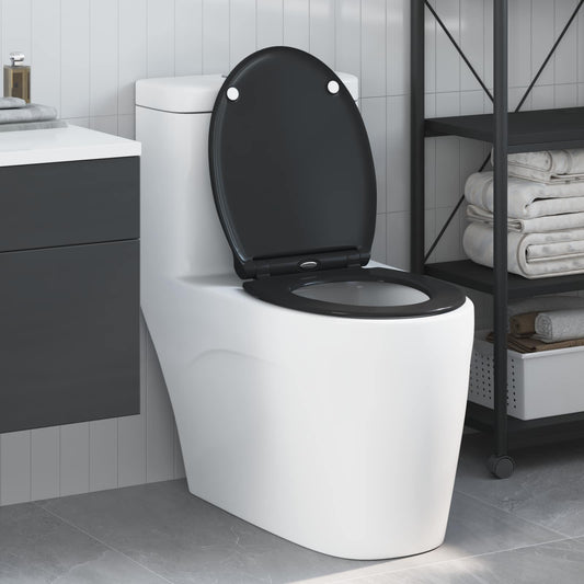 WC ülőke Fekete 47 x 37,5 x 3,8 cm Duroplast