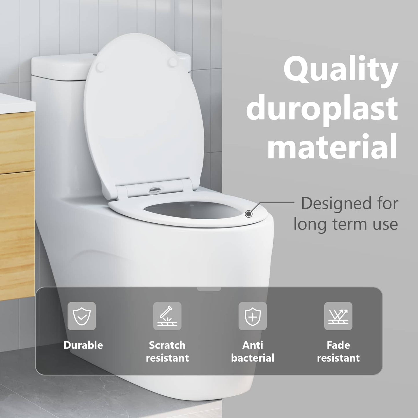 WC ülőke Fehér 45,5 x 37,5 x 3,8 cm Duroplast
