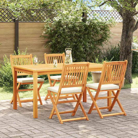 Összecsukható szék 4 pcs Fehér 49 x 57.5 x 92cm Tömör akácfa