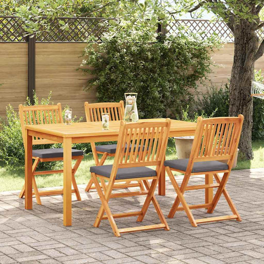 Összecsukható szék 4 pcs Szürke 49 x 57.5 x 92cm Tömör akácfa