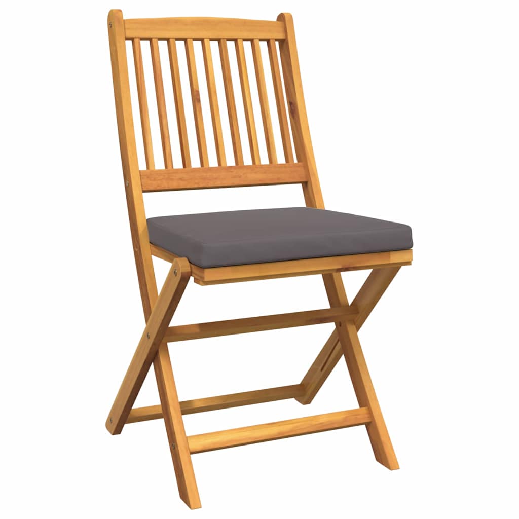 Összecsukható szék 4 pcs Szürke 49 x 57.5 x 92cm Tömör akácfa