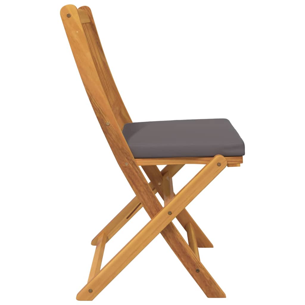Összecsukható szék 4 pcs Szürke 49 x 57.5 x 92cm Tömör akácfa