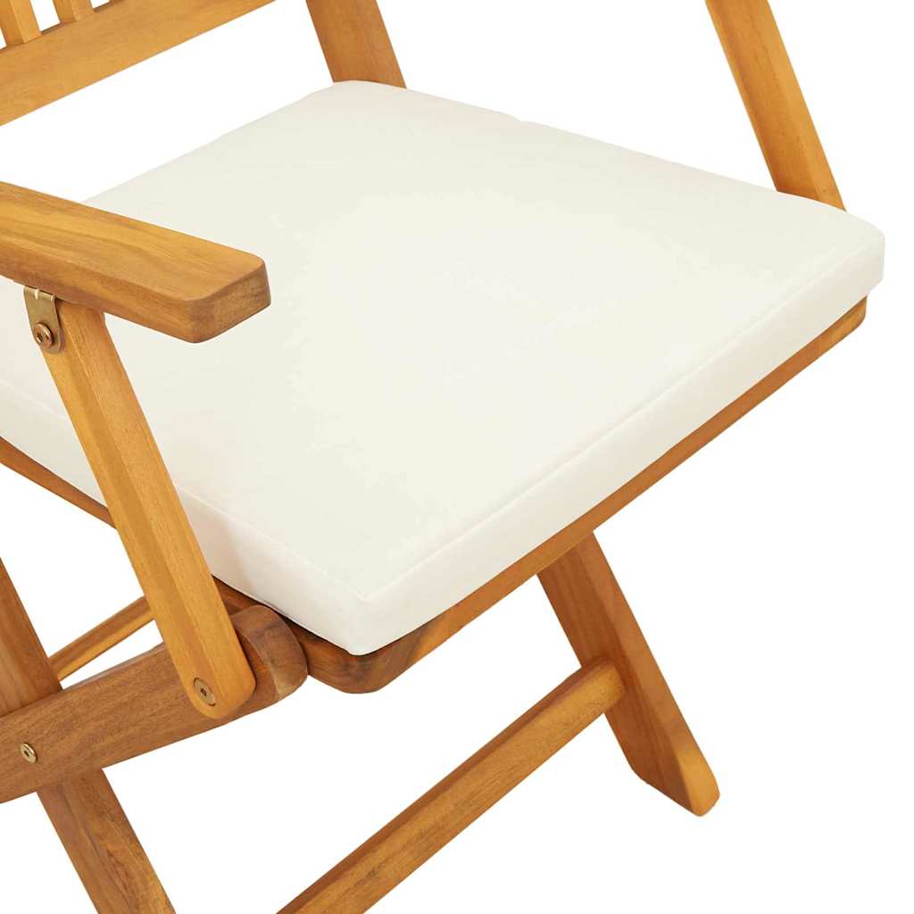 Összecsukható szék 4 pcs Fehér 49 x 57.5 x 92cm Tömör akácfa