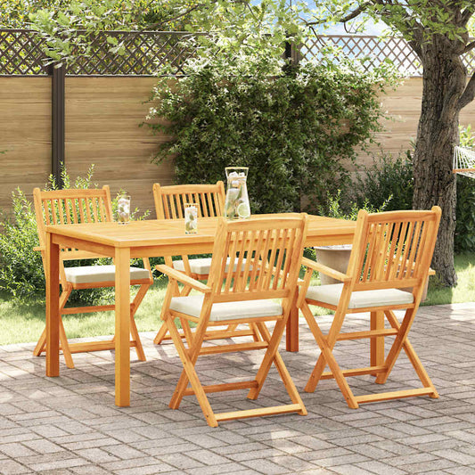 Összecsukható szék 4 pcs Fehér 49 x 57.5 x 92cm Tömör akácfa