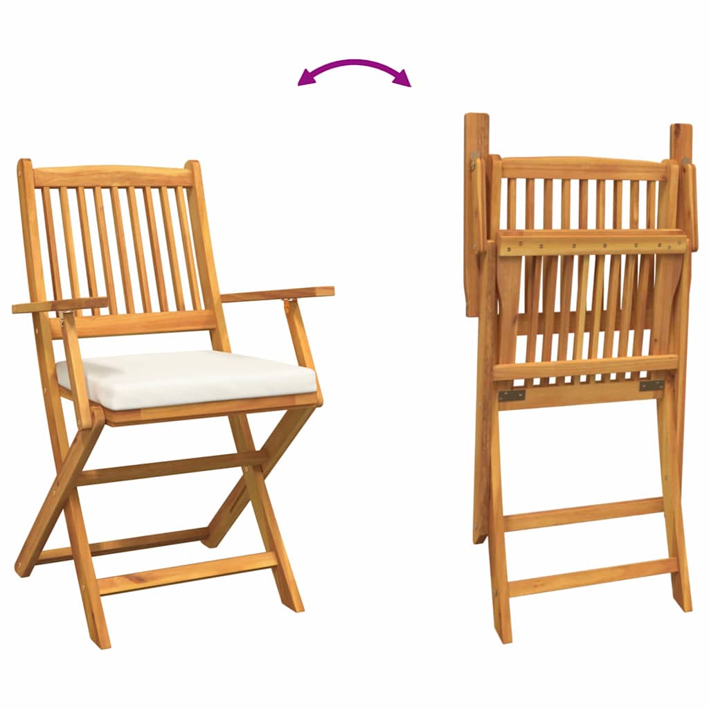 Összecsukható szék 4 pcs Fehér 49 x 57.5 x 92cm Tömör akácfa