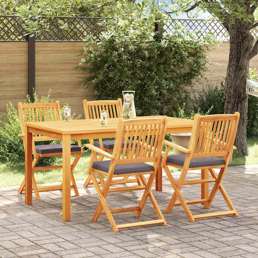 Összecsukható szék 4 pcs Szürke 49 x 57.5 x 92cm Tömör akácfa