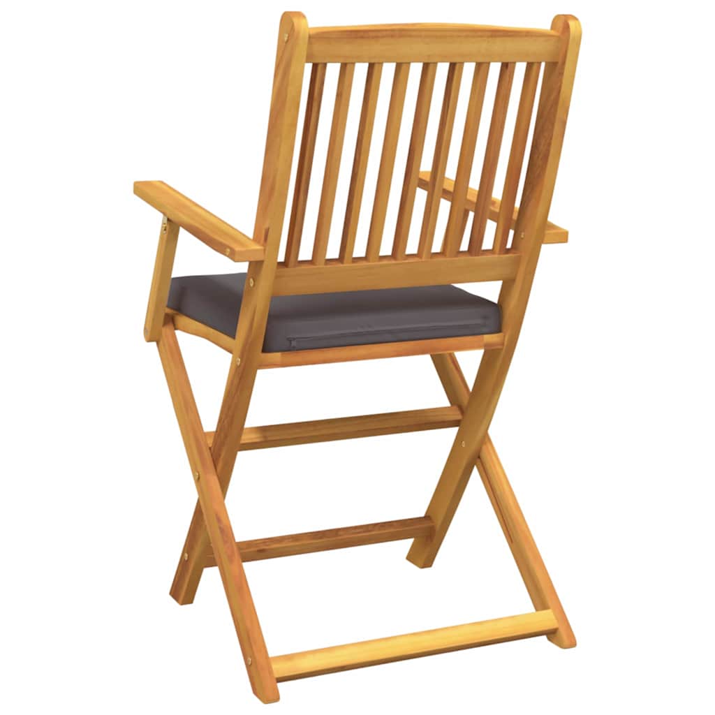 Összecsukható szék 4 pcs Szürke 49 x 57.5 x 92cm Tömör akácfa