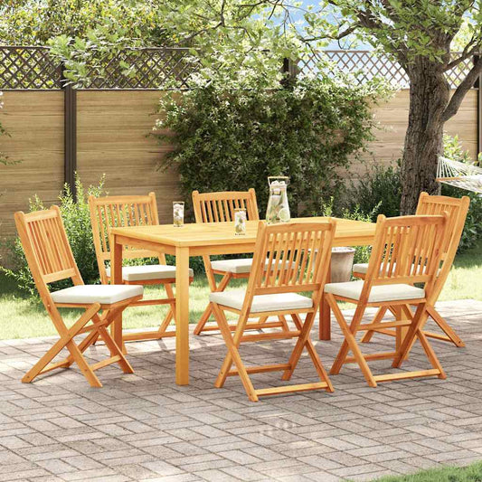 Összecsukható szék 6 pcs Fehér 49 x 57.5 x 92cm Tömör akácfa
