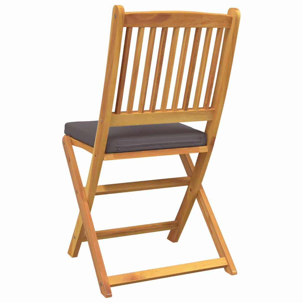 Összecsukható szék 6 pcs Szürke 49 x 57.5 x 92cm Tömör akácfa