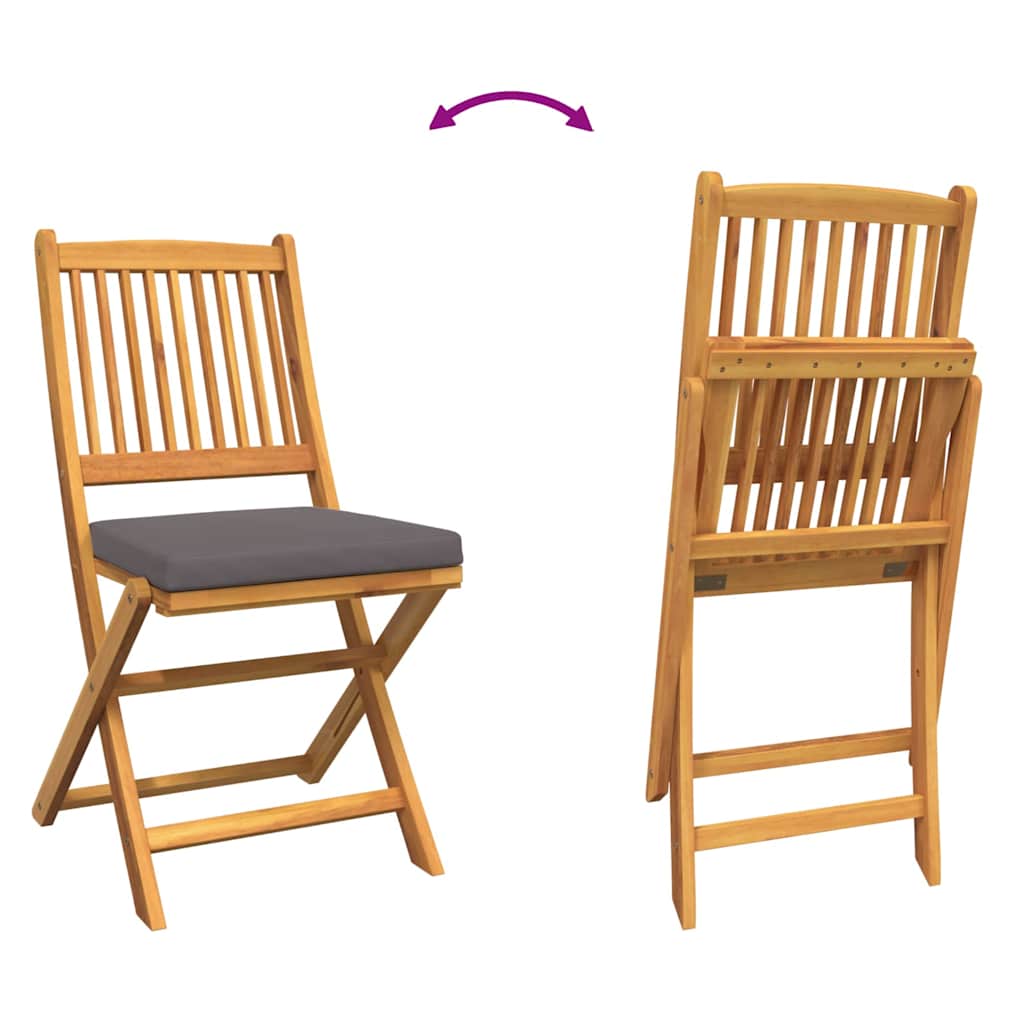 Összecsukható szék 6 pcs Szürke 49 x 57.5 x 92cm Tömör akácfa