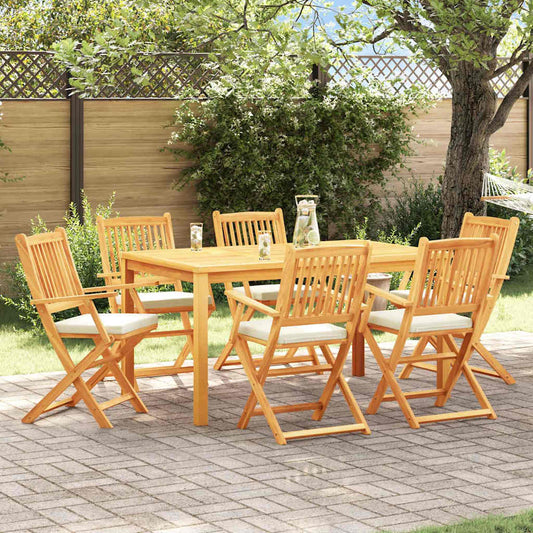 Összecsukható szék 6 pcs Fehér 49 x 57.5 x 92cm Tömör akácfa