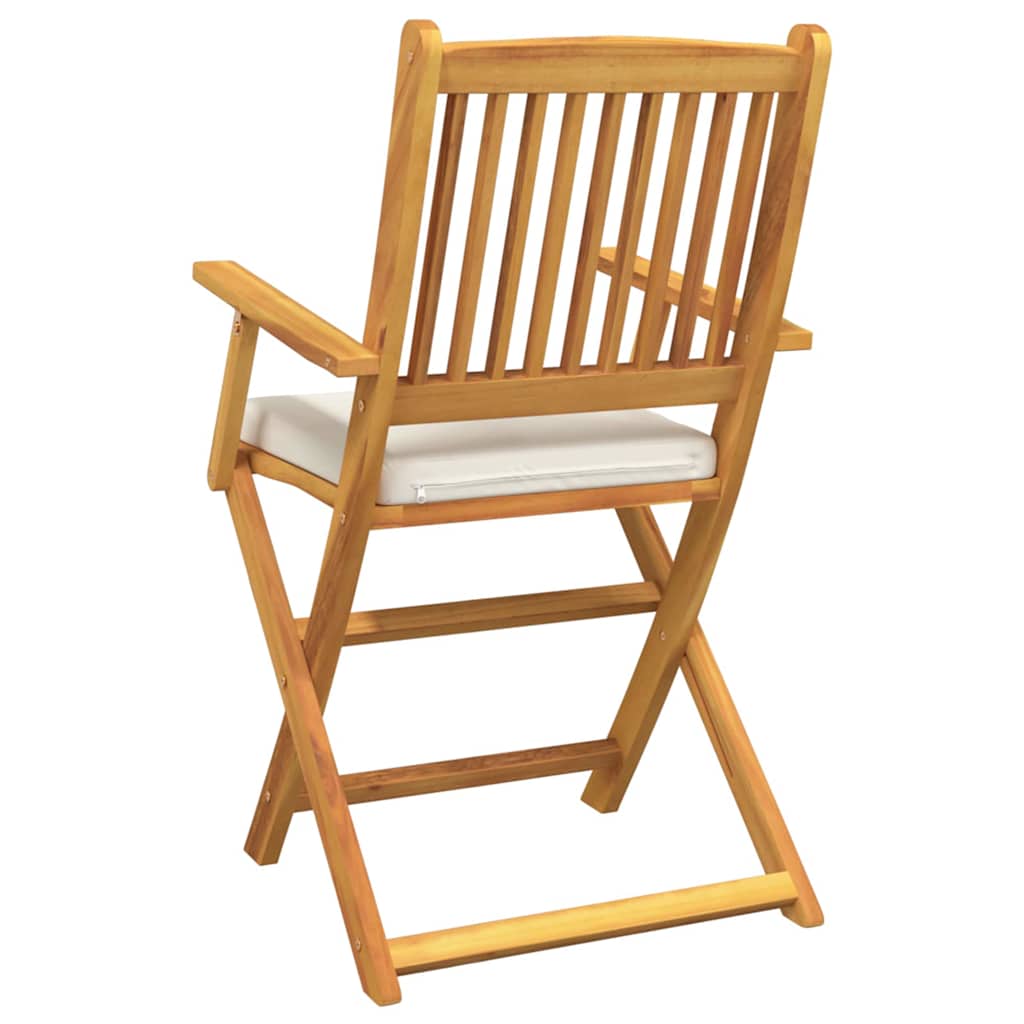 Összecsukható szék 6 pcs Fehér 49 x 57.5 x 92cm Tömör akácfa