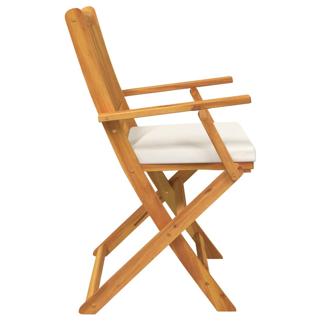 Összecsukható szék 6 pcs Fehér 49 x 57.5 x 92cm Tömör akácfa